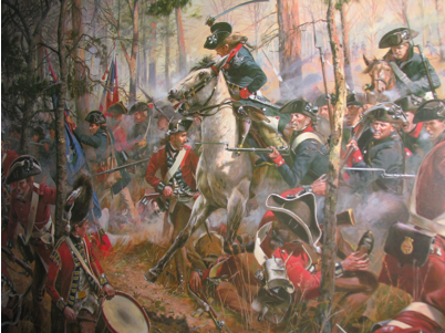 Photo of the Battle of Cowpens in the Charleston Custom House.